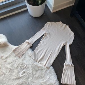 Chic Philosophy Bell sleeve cream sweater